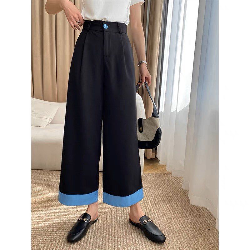 Nana Contrast Cuffs Wide Leg Pants (Category: Other Bottoms) located in Singapore. Submitted by mommystote (Listing ID 1222233636, Image 1). Description: ✨Nana Contrast Cuffs Wide Leg 3/4 Pants ✨ Preorder• arrives in about two weeks Sizing Waist ➕hips➕thigh ➕length S:62,94,64,86 M:66,98,66,89 L:70,102,68,90 Smart and stylish wide leg pants . Comes with contrasting tone on the cuffs that instantly accentuate the pants . Wide leg design that gives 