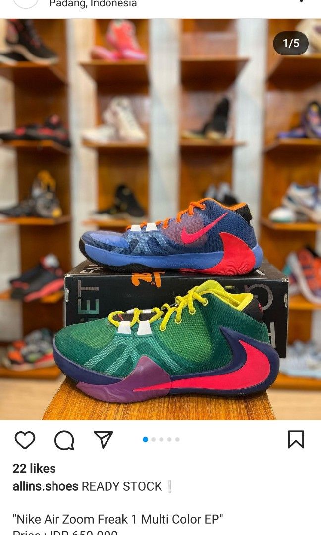 Nike Air Zoom Freak multi color EP, Fesyen Pria, Sepatu