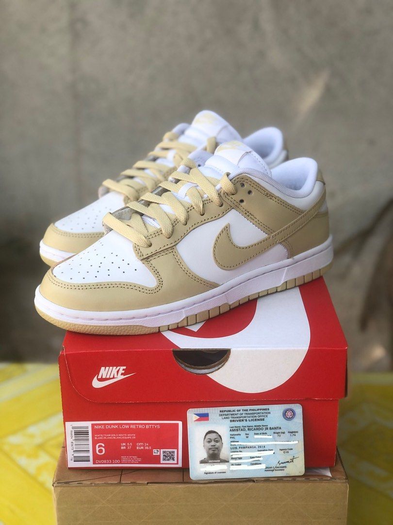 Nike Dunk Low “Team Gold u0026 White”, Women's Fashion, Footwear, Sneakers on  Carousell