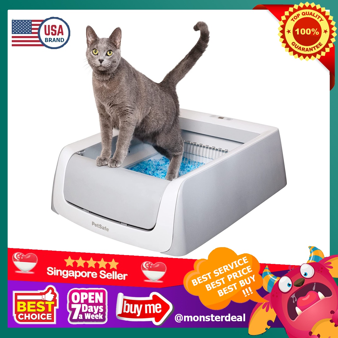 PetSafe ScoopFree Automatic Self Cleaning Cat Litter Box, Includes Disposable Trays with Crystal