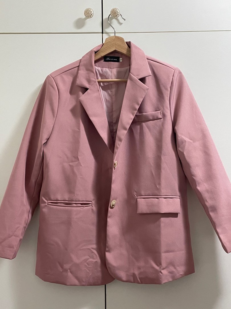 Pink Blazer, Men's Fashion, Coats, Jackets and Outerwear on Carousell