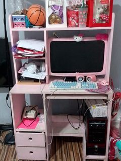 Pink Organizer Computer Table Desk Rack/Shelves