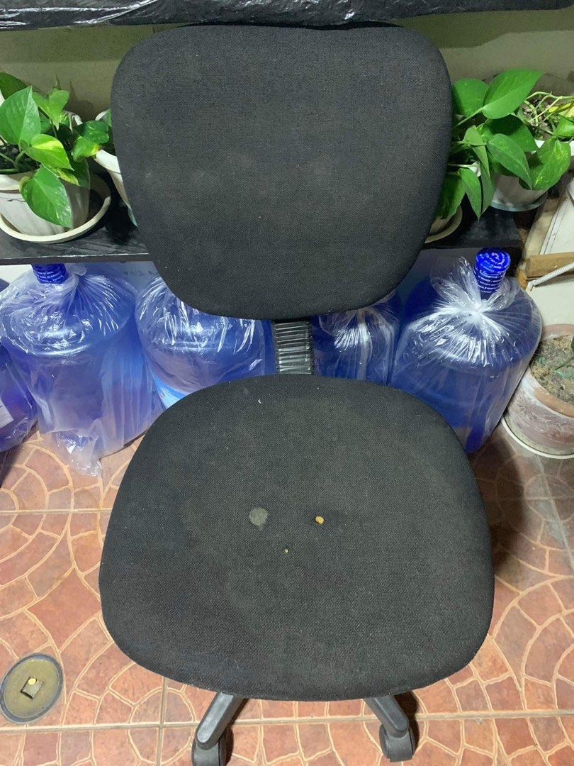 Plain Black Office Computer Chair (5 Wheels), Furniture & Home Living