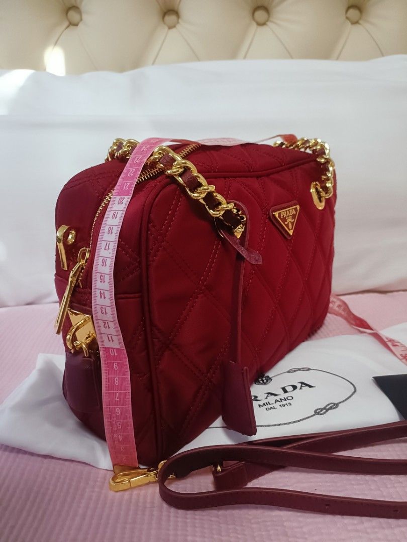 Preloved Prada Tessuto Nylon Canvas Maroon (Category: Luxury Bags & Wallets) located in Cebu City. Submitted by elcoleccion21 (Listing ID 1222112795, Image 3). Description: Japan Source Preloved Bag In excellent condition coded lampo zip.
