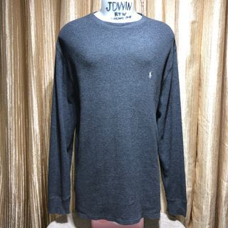 RALPH LAUREN SLEEPWEAR CREWNECK KNITTED MEN’S LONG SLEEVES GRAY (Please view all photos and read description)