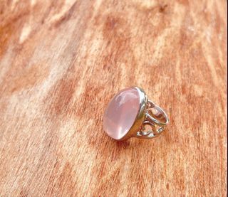 Rose Quartz Silver Ring