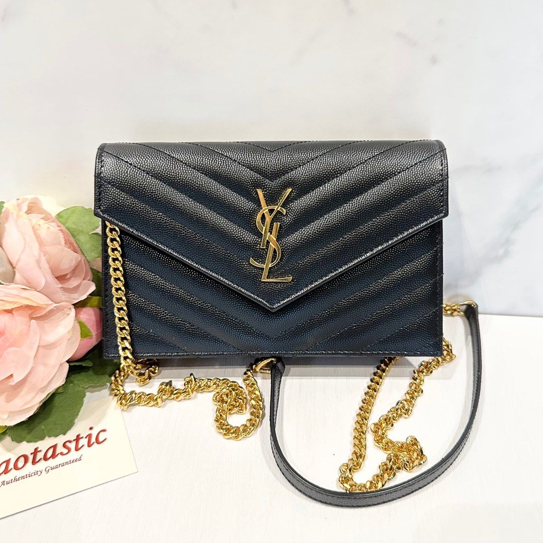 100% Authentic YSL Wallet on Chain bag, Luxury, Bags & Wallets on Carousell
