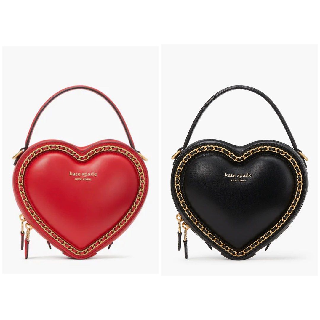 Kate Spade New York Amour Smooth Leather 3D Heart Crossbody Bag - Lingonberry