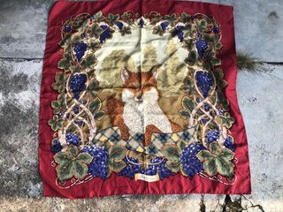 Salvatore Ferragamo Fox Silk Scarf authentic 