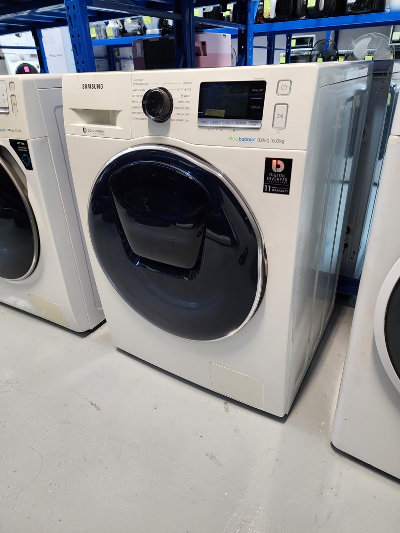 SAMSUNG WD80K6410OW/SP WASHER & DRYER (8KG/6KG), TV & Home Appliances
