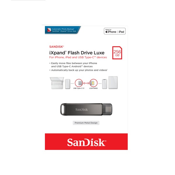 SanDisk iXpand Flash Drive Luxe 256GB USB 3.1 [SDIX70N256GGN6NE