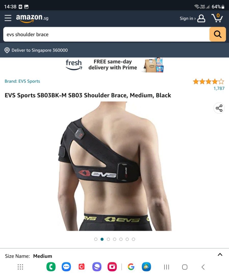 EVS Sports SB03BK-M SB03 Shoulder Brace, Medium, Black 