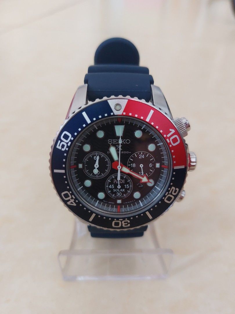 Seiko Prospex PADI SSC663P1 ssc663 Chronograph Black Dial Blue Rubber Fesyen Pria Jam Tangan di Carousell