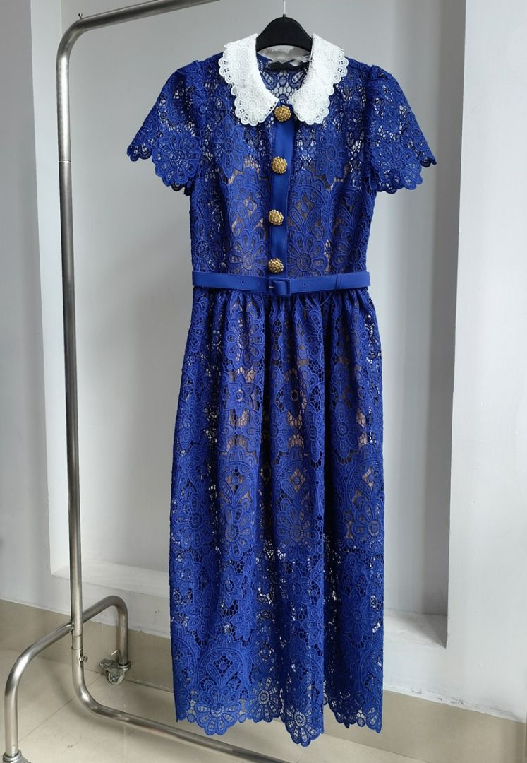Black Dress Lace Dress Collar Polyester Viscose Blend Dress Girls' Peter  Pan Collar Dress With Lace