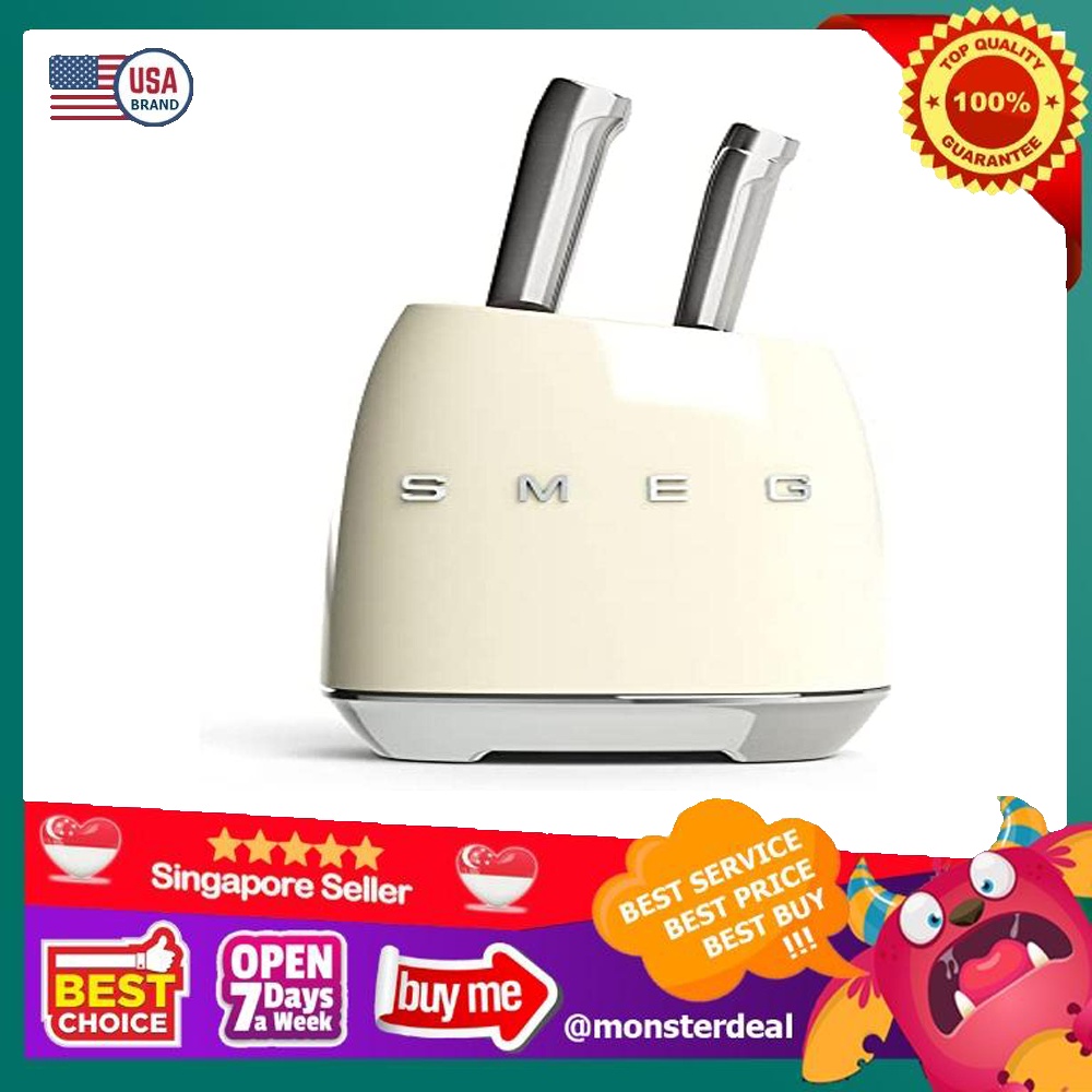 Smeg Cream Stainless Steel Knife Block Set, Everything Else on Carousell