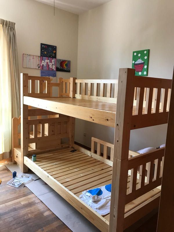 Solid teak bunk bed, Babies & Kids, Baby Nursery & Kids Furniture