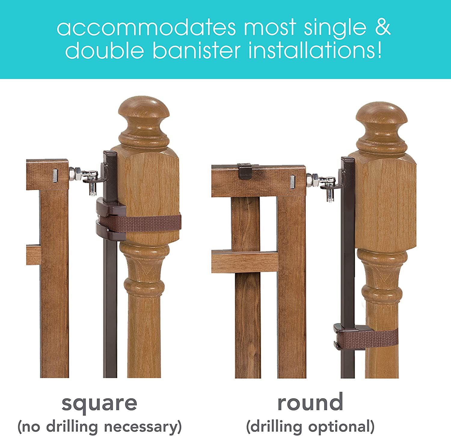 Dual banister cheap baby gate