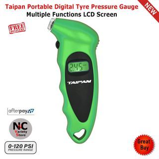Taipan Portable Digital Tyre Pressure Gauge Multiple Functions LCD Screen