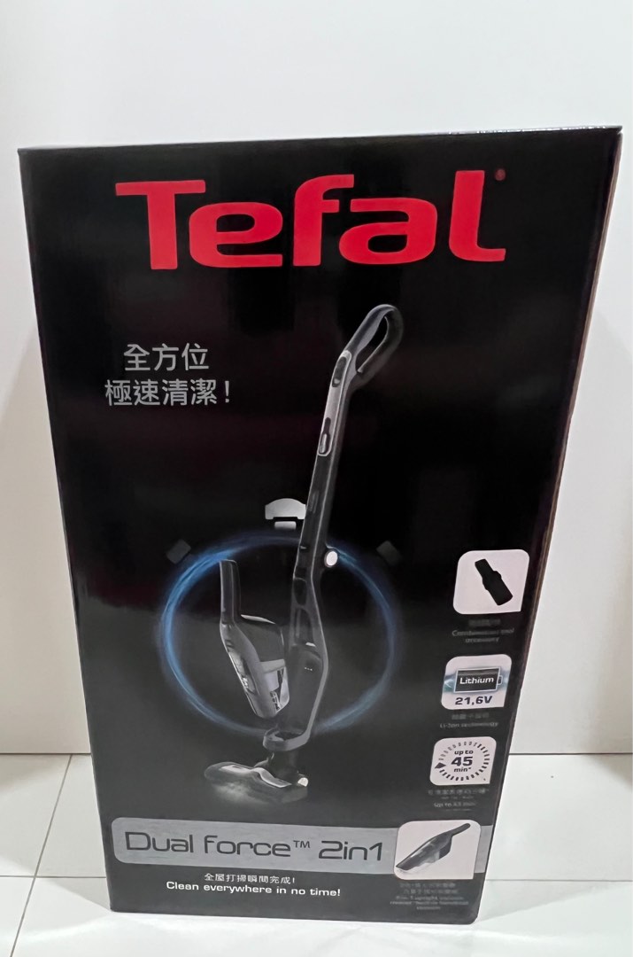 Tefal Dual Force 2 in 1 Cordless Vacuum Cleaner TY6756, TV & Home ...