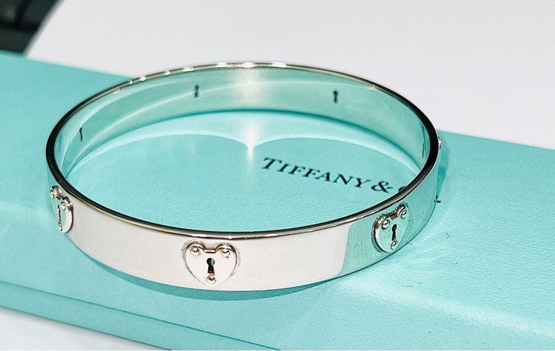 Tiffany Locks Heart Lock Bangle 925 Silver BE0051 Luxury Accessories on Carousell