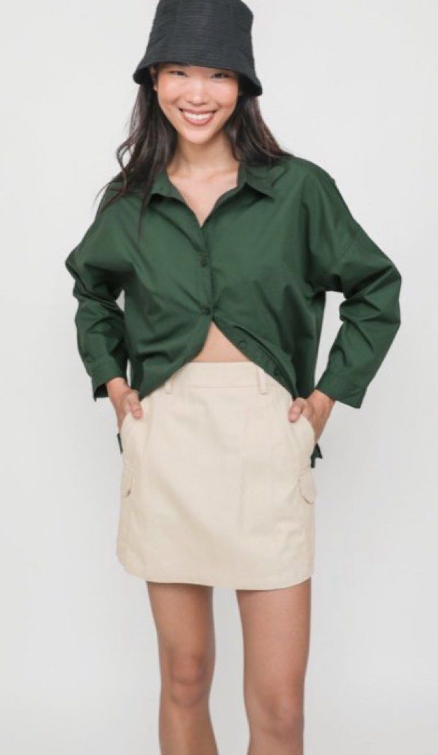 TTR TheTinselRack Robin Cargo Skirt in Beige, Women's Fashion, Bottoms