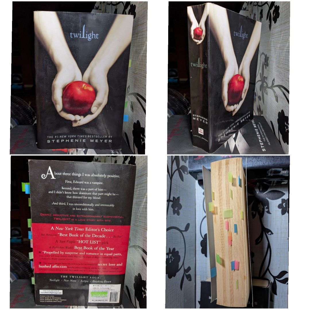 Twilight Saga - Stephenie Meyer [book set] (Category: Storybooks) located in Binan City. Submitted by buddyzumi (Listing ID 1222107409, Image 3). Description: • SOLD AS SET‼ • only Eclipse, Breaking Dawn & Bree Tanner are hardbound • Twilight and New Moon are soft bound • what you see is what you get • with minor flaws on the dust jacket such as scratches • pm me if you are interested to see more photos RFS: decluttering / switched to e-reader. p