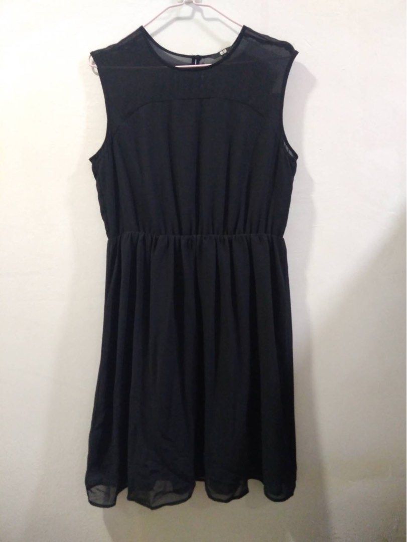 knee length dresses for ladies Annet Linen Blend Midi Dress-Navy main image 1