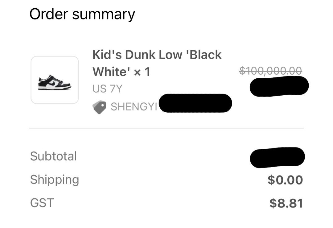 US7Y Nike Dunk Low Black White Panda GS On hand Men s
