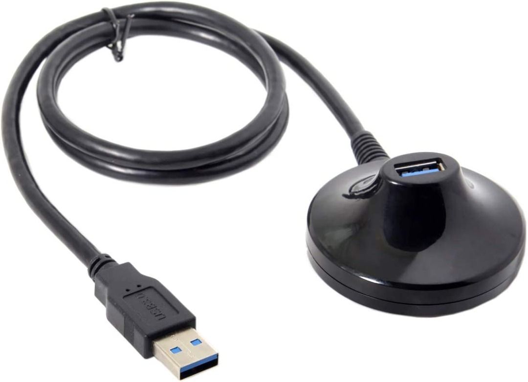 5ft USB 2.0 Extension Cable - Male To Female - 5 Ft USB A To A Extension Cord For Laptop, Desktop, Tablet, Webcam & More (USBEXTAA5DSK), Black (Pack Of 2