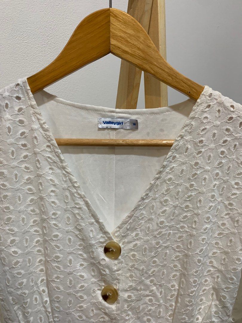 Valleygirl Jumpsuit in Broken White, Fesyen Wanita, Pakaian Wanita