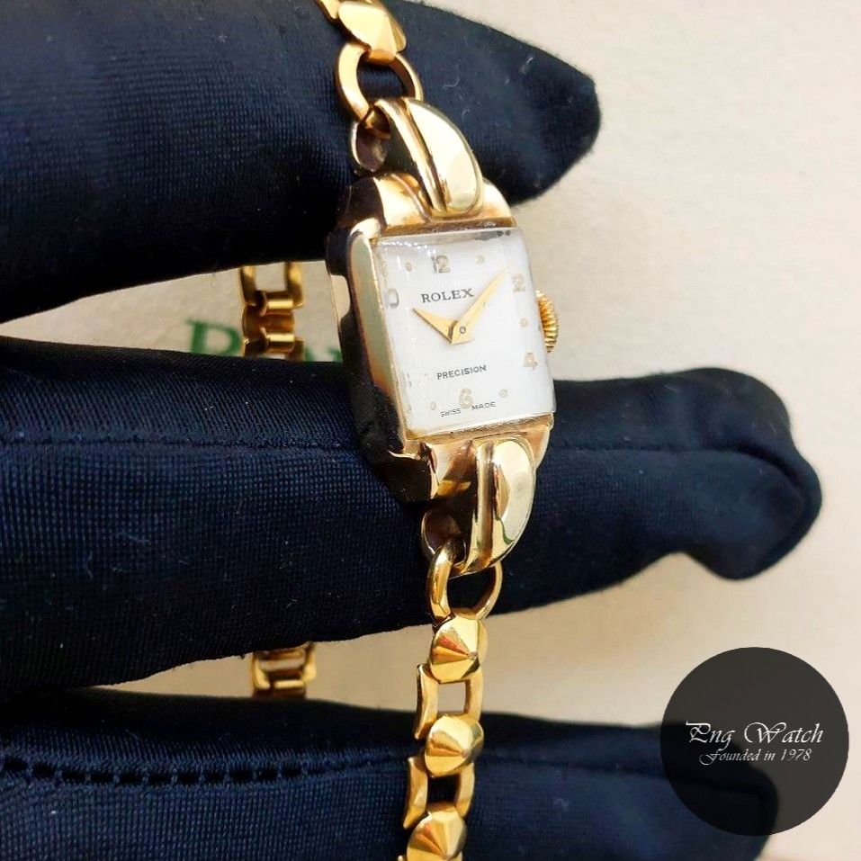 Vintage 1940s Rolex 9K Gold Casing Cocktail Precision Lady Watch