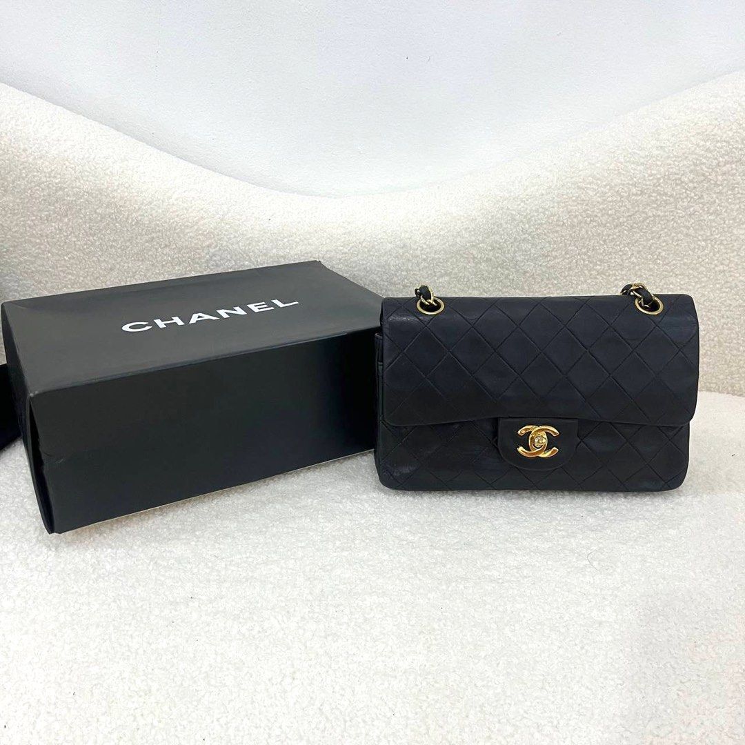 VINTAGE Chanel Classic Flap Bag in Small Lambskin, Luxury, Bags & Wallets  on Carousell