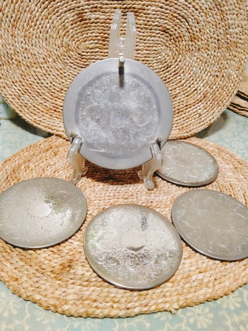Vintage silver carved coasters (Category: Dinnerware & Cutlery) located in Cavite. Submitted by wishie_collects (Listing ID 1222086180, Image 2). Description: .