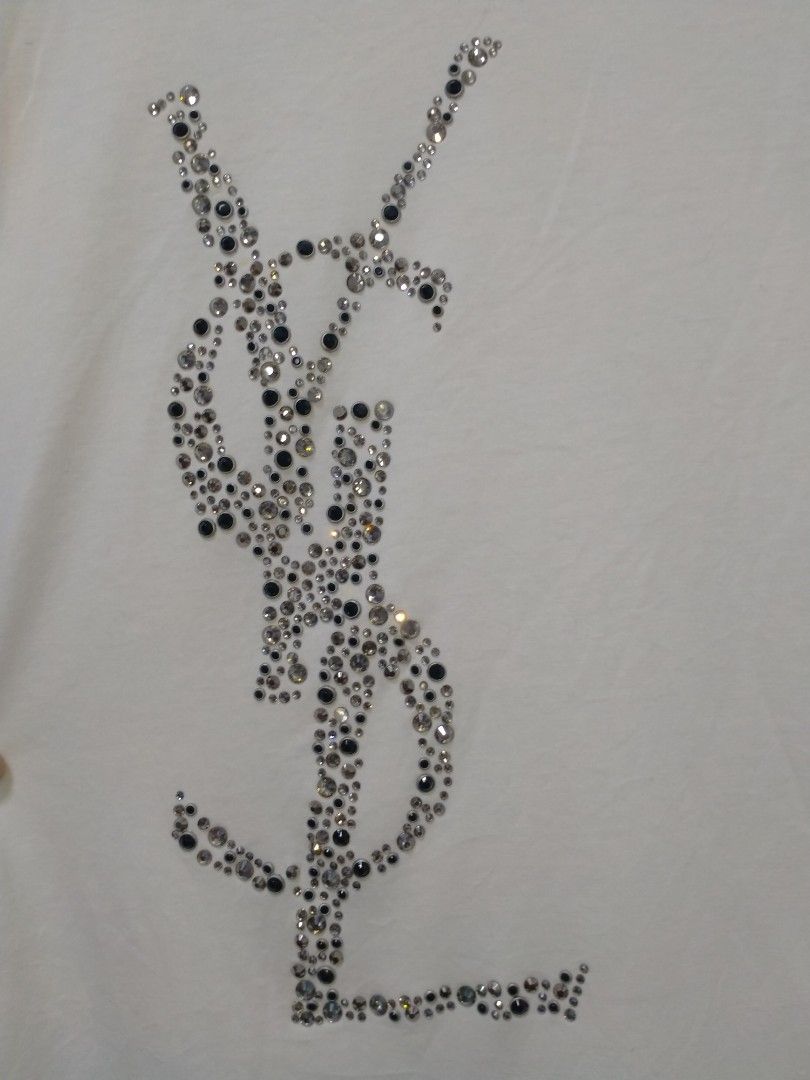 Vintage YSL yves saint laurent swarovski shirt Women s Fashion Tops Blouses on Carousell