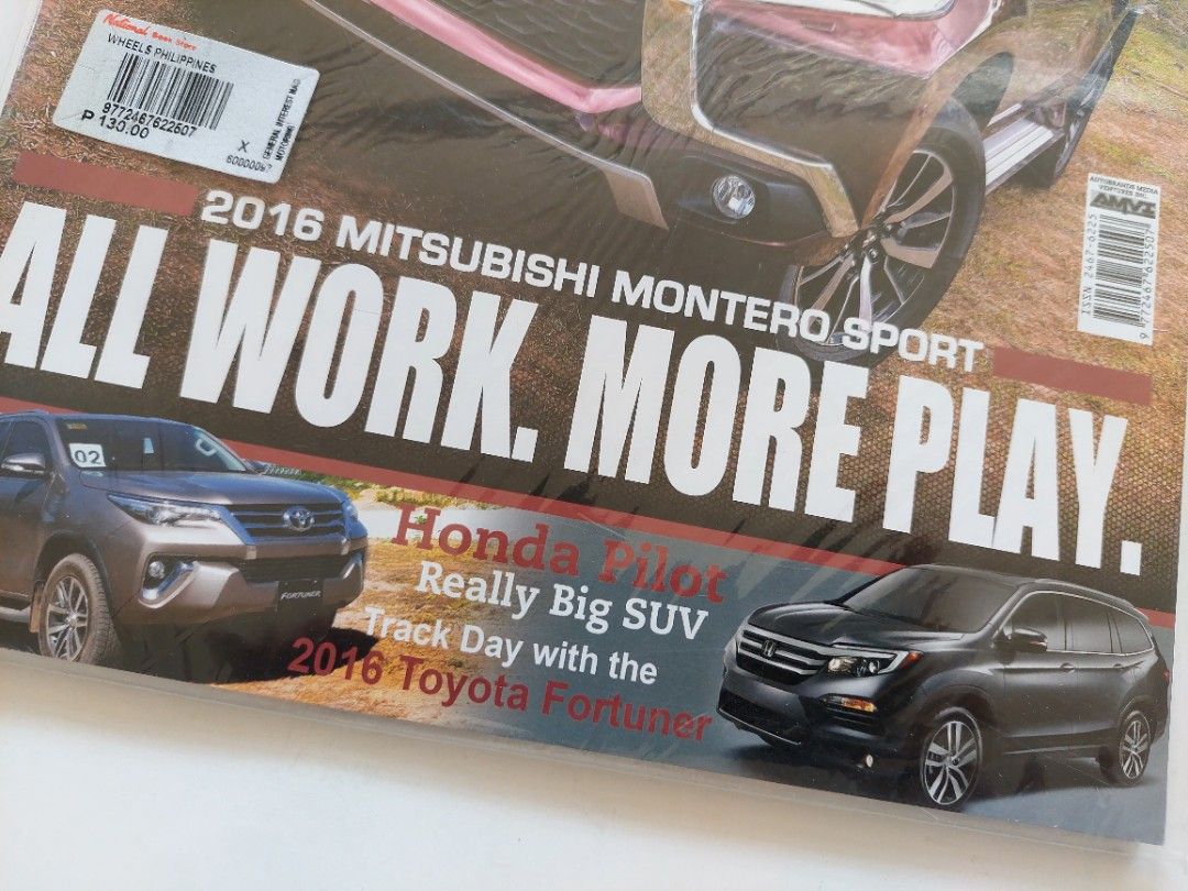 Wheels, Mar 2016 (Category: Magazines) located in Quezon City. Submitted by donjie (Listing ID 1222114212, Image 2). Description: Collectible Car Magazine Release: 2016 March Cover: Mitsubishi Montero Sport Honda Pilot Toyota Fortuner Brand New #128 * In its original plastic container P150 P70SF.