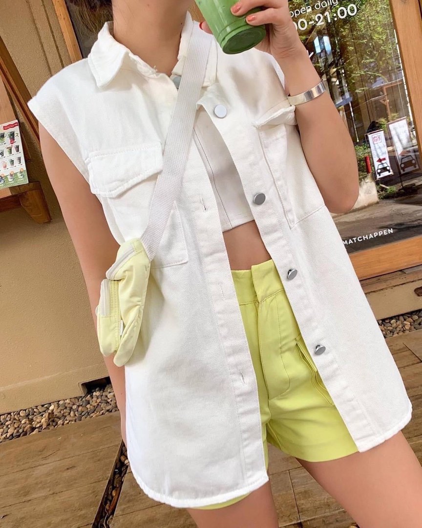 White jean shop vest womens