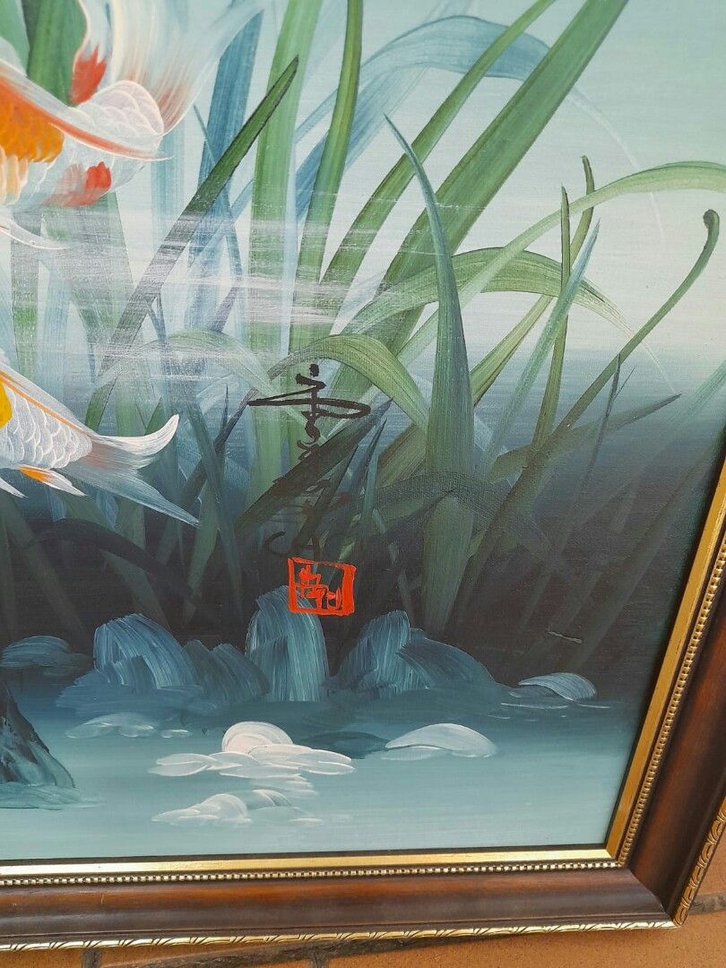 wooden framed oil painting on canvas 38 at yishun, Furniture & Home