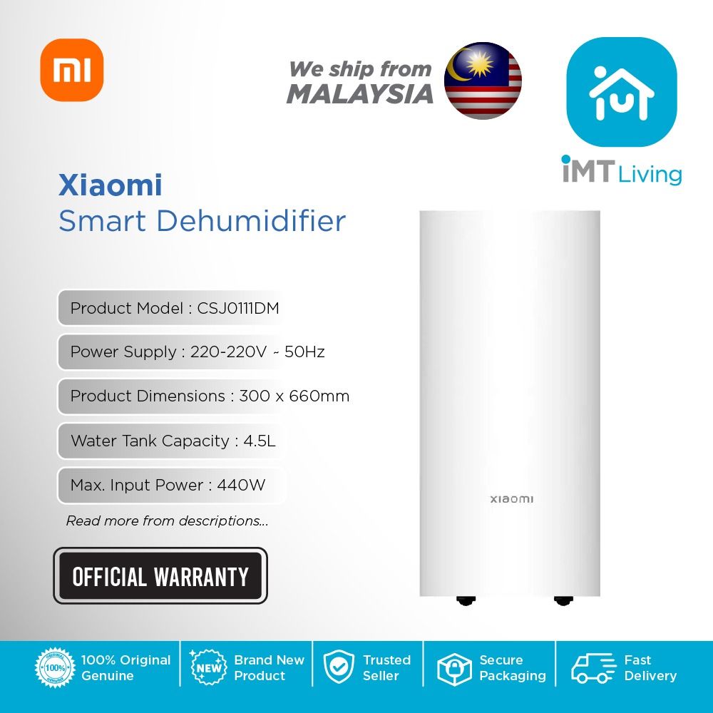 Xiaomi Smart Dehumidifier Mi Malaysia Warranty 5 NoiseReduction