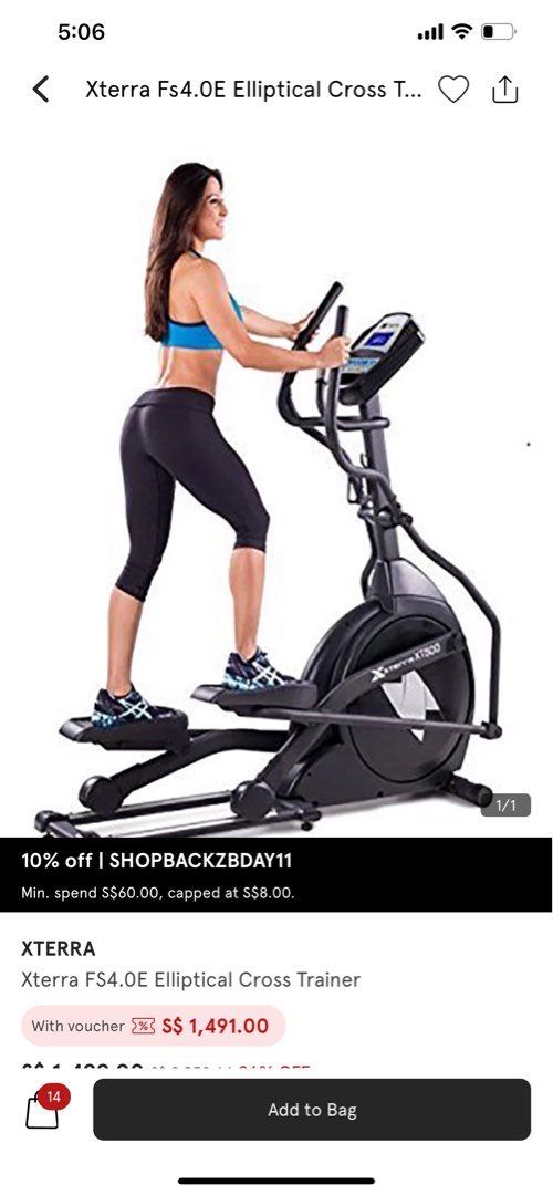 xterra fs4 0e elliptical cross trainer