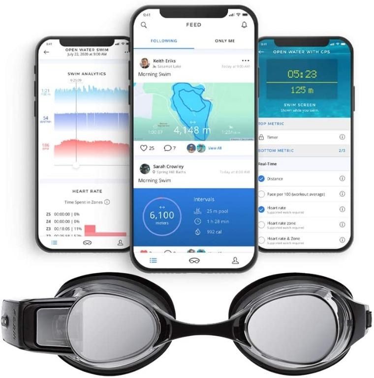 FORM Smart Swim Goggles, Fitness Tracker with a See-Through