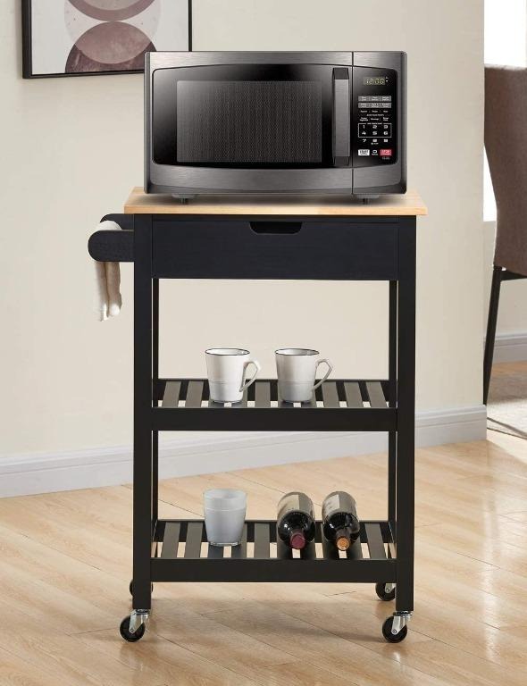 [YBR] Liniohome Microwave Carts Kitchen Carts with Storage and Drawers