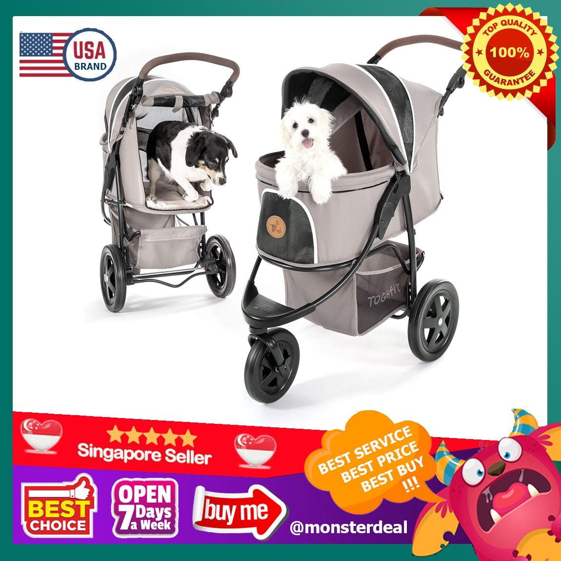 Togfit dog stroller top
