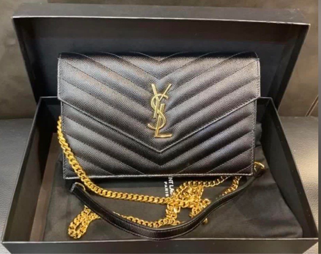 YSL wallet on chain, Women's Fashion, Bags & Wallets, Shoulder Bags on