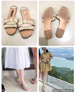 Zara beige flats sandal