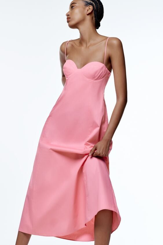 Zara Pink Maxi Dress, Women'S Fashion, Dresses & Sets, Dresses On Carousell