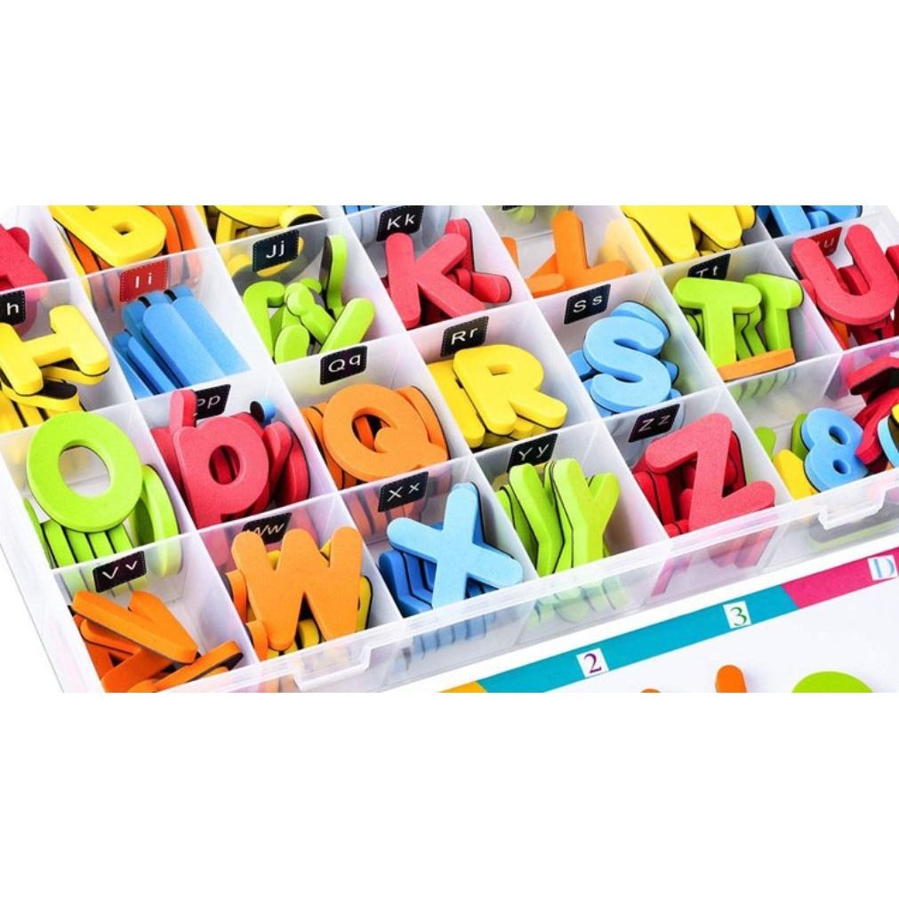 225 pcs Alphabet and Numbers, Uppercase Lowercase Foam Fridge