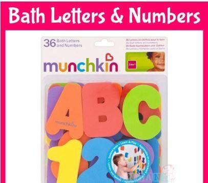 36 pcs Munchkin Bath Foam Alphabets Numbers Letters Toy Bathing Shower ...