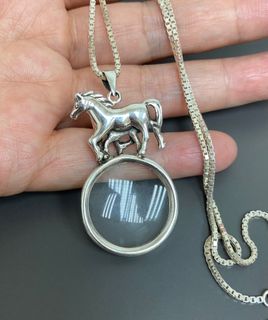 海外搜回 不孤獨的生肖馬純銀925放大鏡吊墜64213657793666110