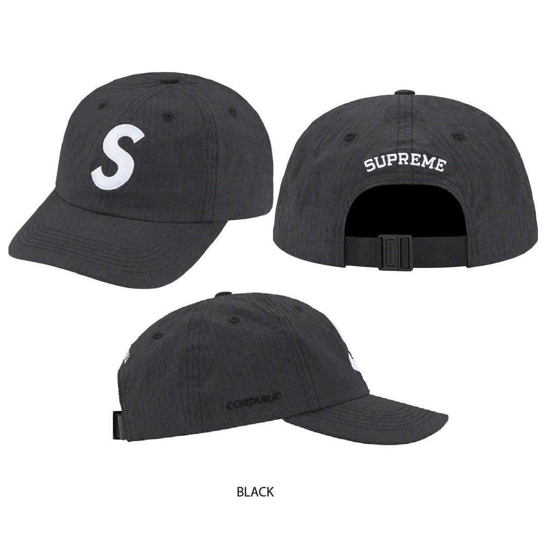 帽子supreme cordura s-logo 6-panel 黒