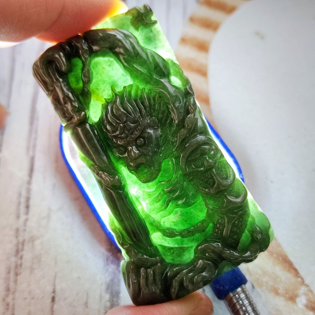 🐒鬥戰勝佛🐒天然玉A貨翡翠精雕齊天大聖孫悟空大聖爺【92jade 就愛翡翠